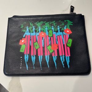 *Rare* Vegan leather clutch bag purse "Donald @Drawbertson Robertson" Palm Girl